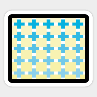 A mosaic in blue and beige colors Sticker